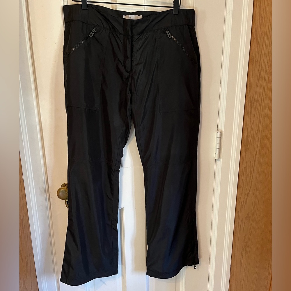 Adidas Stella McCartney Black Athletic Pants Zip Pockets L 30.5" Inseam